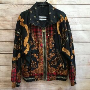 VINTAGE Y2K GALLERY SPORT BOMBER JACKET IN BOLD PRINT‎